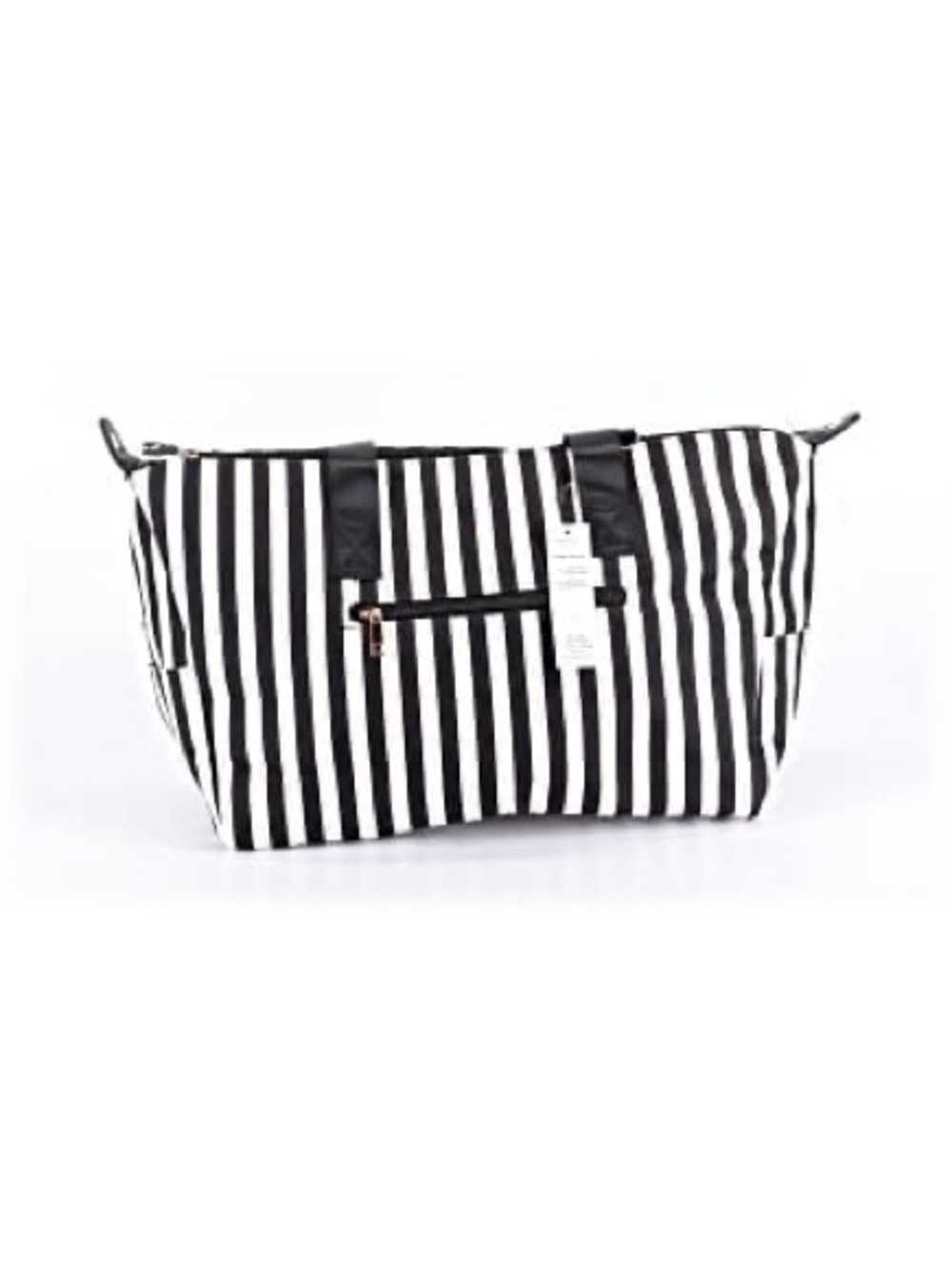 Alice & Olivia Black & White Striped Tote Bag - Stylish Women’s Shoulder Bag